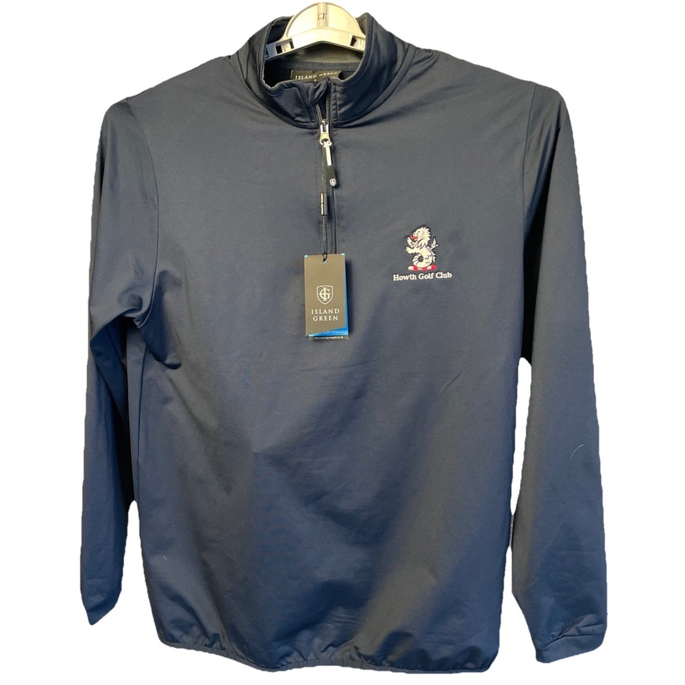 Island Green Golf Ireland Quarter-Zip Long Sleeve Navy Dragon Pullover Large NWT